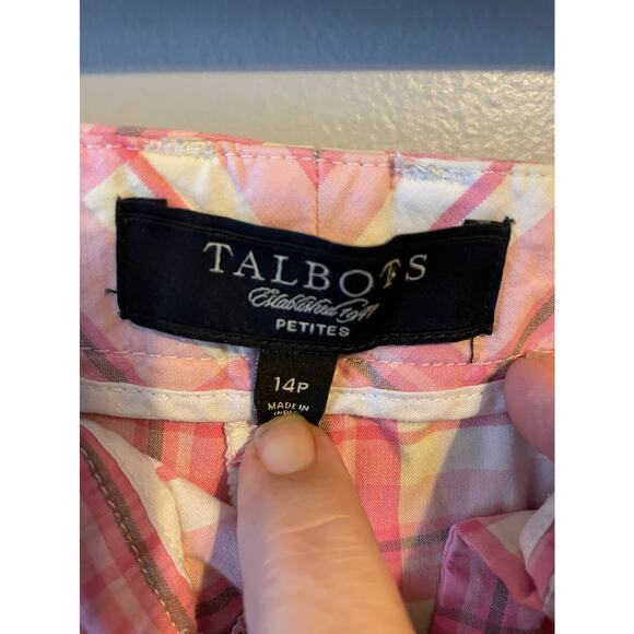 Talbots Womens Pink white and yellow plaid bermuda, Sz 14P - Picture 11 of 11